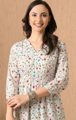 A S creative dising Women Floral Print, Printed Gown Kurta(Multicolor)