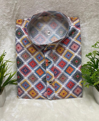FOXDX Men Printed Straight Kurta(Multicolor)