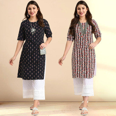 EthnicBasket Women Printed A-line Kurta(Multicolor)