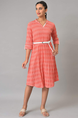 Aurelia Women Self Design A-line Kurta(Pink)