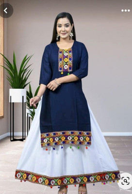 NEHA CREATION Women Dyed/Ombre A-line Kurta(Blue)