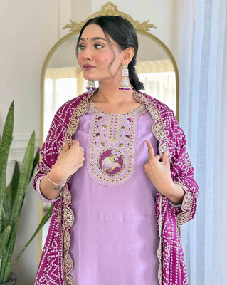 RAJABANNI Embroidered Kurta, Trouser/Pant & Dupatta Set