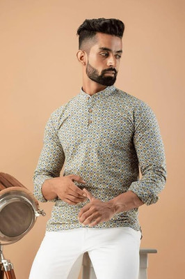 JENJEE Men Printed A-line Kurta(Multicolor)