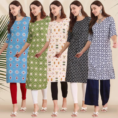 EthnicBasket Women Printed A-line Kurta(Multicolor)