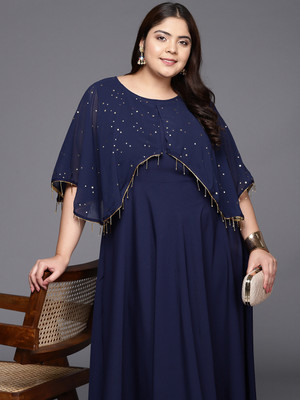 A Plus by Ahalyaa Flared/A-line Gown(Blue)