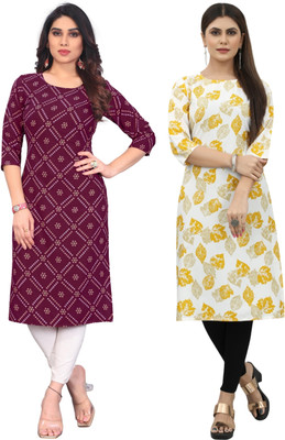 MARIDI FASHION Women Self Design Straight Kurta(Multicolor)