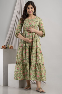 VARICOS Women Printed A-line Kurta(Maroon)