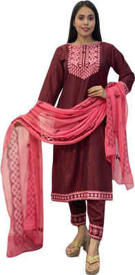 Pal Export Women Self Design A-line Kurta(Maroon)