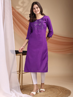 Tzelynn Women Embroidered Anarkali Kurta(Multicolor)