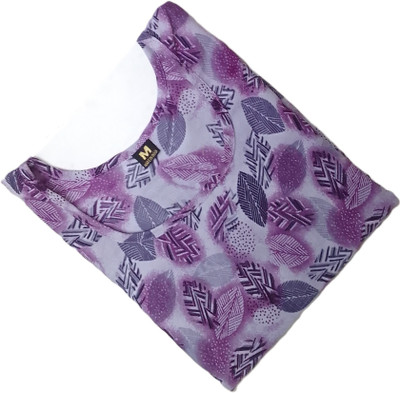 KNG TEXTILE Women Printed A-line Kurta(Purple)