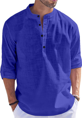Kavyangle Creation Men Self Design Straight Kurta(Dark Blue)