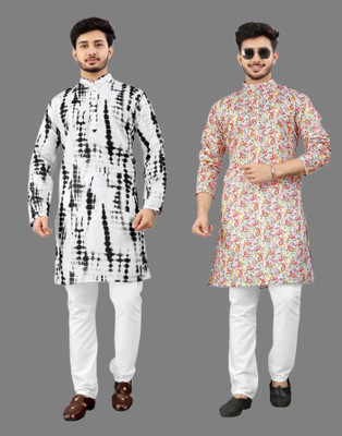 DHASU TRENDZ Men Printed Straight Kurta(Multicolor)