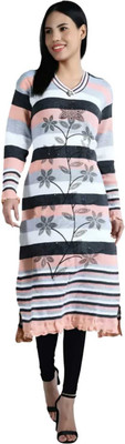 HOFC Women Self Design Straight Kurta(Multicolor)