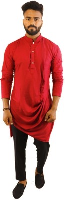 kiaz fashion Men Solid A-line Kurta(Red)