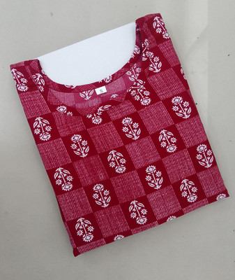RD Collection Women Printed Straight Kurta(Red, White)