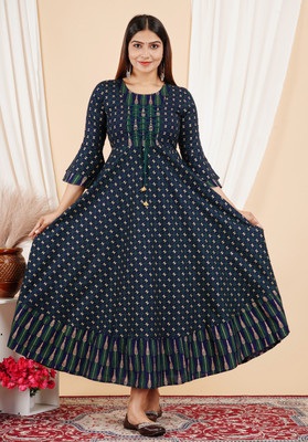 Chavar Anarkali Gown(Green)