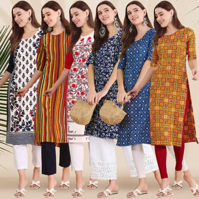 1 Stop Fashion Women Printed A-line Kurta(Multicolor)