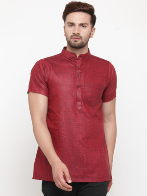 Sayesha Men Solid Straight Kurta(Red)