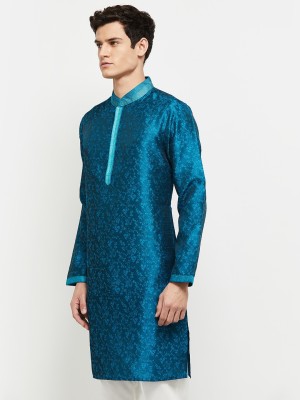 MAX Men Printed A-line Kurta(Blue)