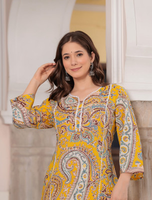 Tabeedah Women Printed A-line Kurta(Multicolor)
