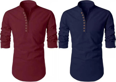 JAGRUTIFASHOIN Men Solid Straight Kurta(Multicolor)
