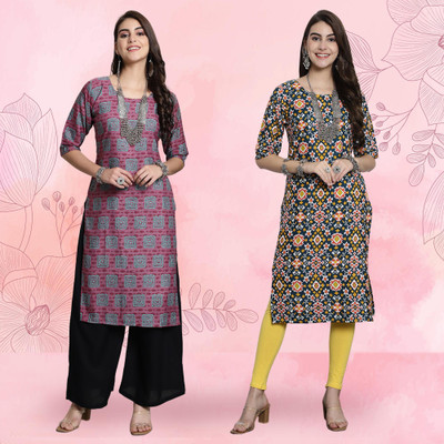 EthnicBasket Women Printed A-line Kurta(Multicolor)
