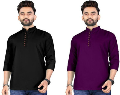 TRUST OUS Men Solid Straight Kurta(Multicolor)