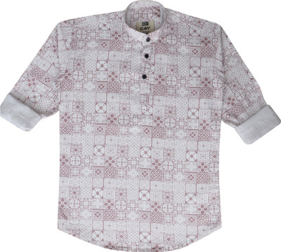 Cay Boys Printed Straight Kurta(Maroon)
