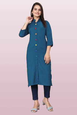 HouseOfCommon Women Printed Anarkali Kurta(Dark Green)