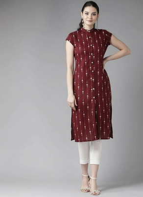 Amudee Fashion Women Printed Straight Kurta(Pink)