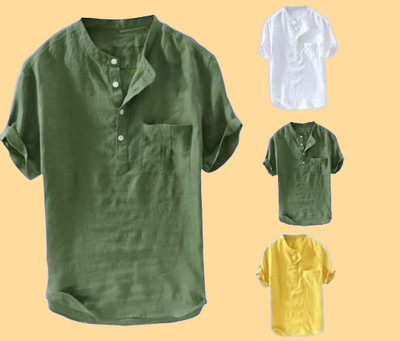 ZAKOD Men Solid Straight Kurta(Green)