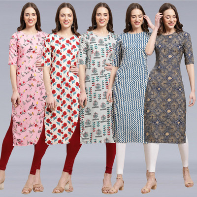 1 Stop Fashion Women Printed A-line Kurta(Multicolor)