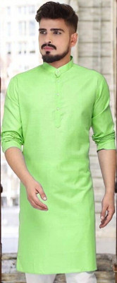 Trending Rashmi Men Solid Straight Kurta(Light Green)