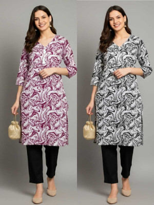 Mehak Collection Women Dyed/Ombre Straight Kurta(Pink, Black)