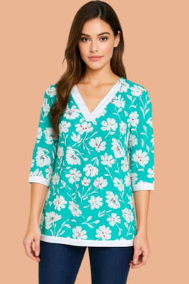 HouseOfCommon Women Floral Print A-line Kurta(Green)