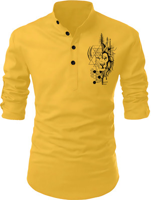 LIMRO Men Printed Straight Kurta(Multicolor)