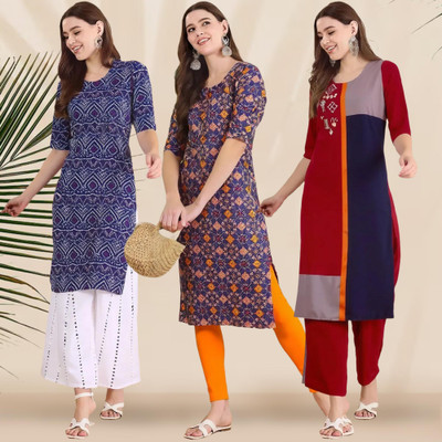 EthnicBasket Women Printed A-line Kurta(Multicolor)