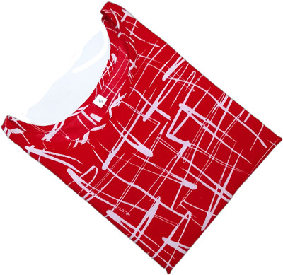 SANJUGARMENT Women Printed Straight Kurta(Red)
