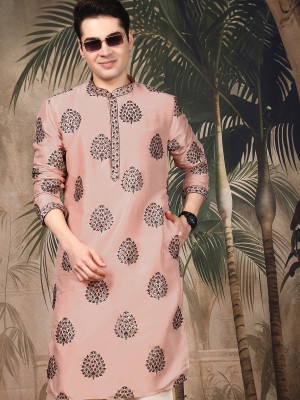 Sanwara Men Self Design Ethnic Dress Kurta(Red)
