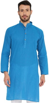 MAHARAJA Men Solid Straight Kurta(Blue)