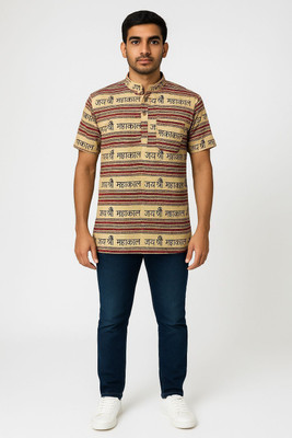 Aadhya designers Men Printed Straight Kurta(Multicolor)