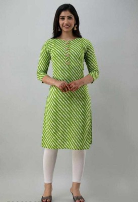 JALSHA Women Printed Straight Kurta(Green)