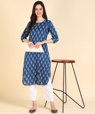 Dagar creation Women Printed, Solid A-line Kurta(Blue)