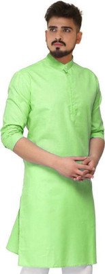 Rashmicreation Men Solid Straight Kurta(Light Green)