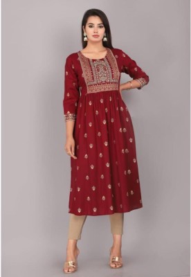 Quick Fab Women Printed A-line Kurta(Multicolor)