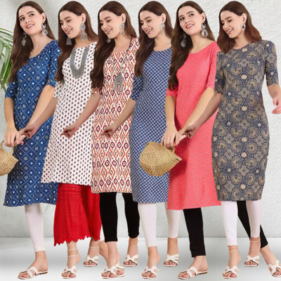 1 Stop Fashion Women Printed A-line Kurta(Multicolor)