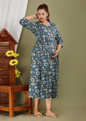 SUKRITI Women Printed Flared Kurta(Multicolor)