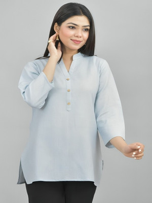 PP Vastram Women Solid A-line Kurta(Light Blue)