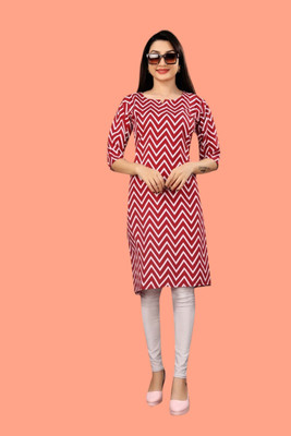 Tulsii Fab Women Printed Anarkali Kurta(Red)
