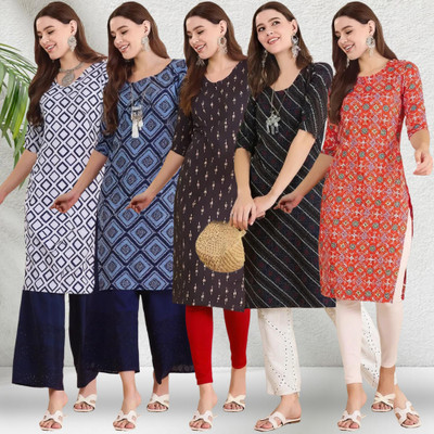 EthnicBasket Women Printed A-line Kurta(Multicolor)